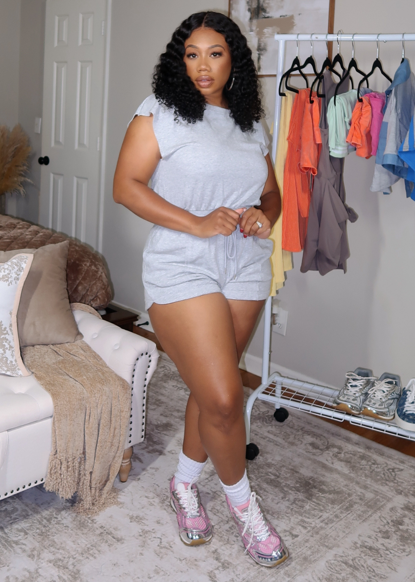 Chill Vibes Romper W/ Cutout Back