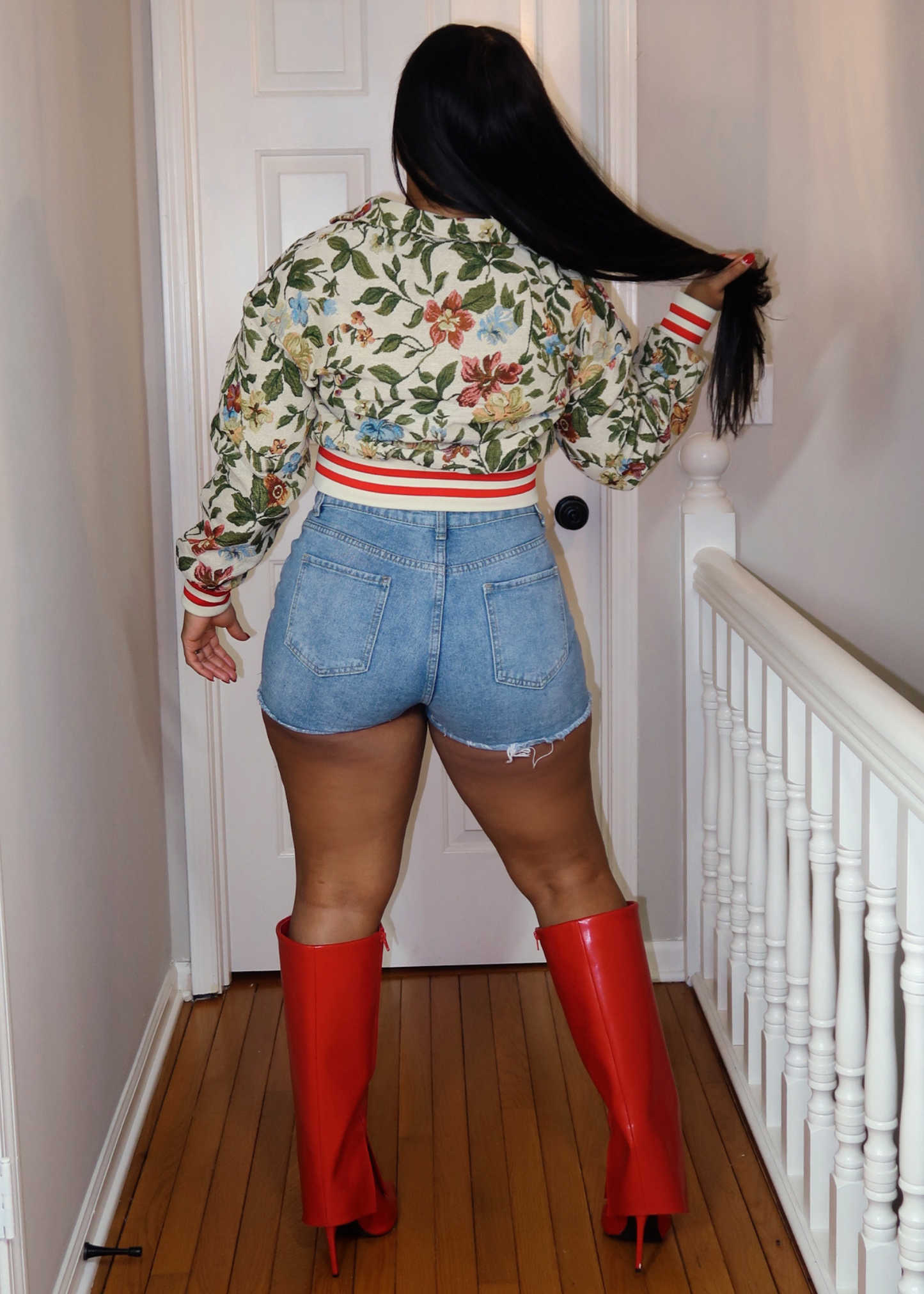 Floral Vintage Varsity Jacket S-2XL