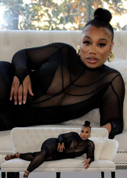 Feline Mesh Jumpsuit