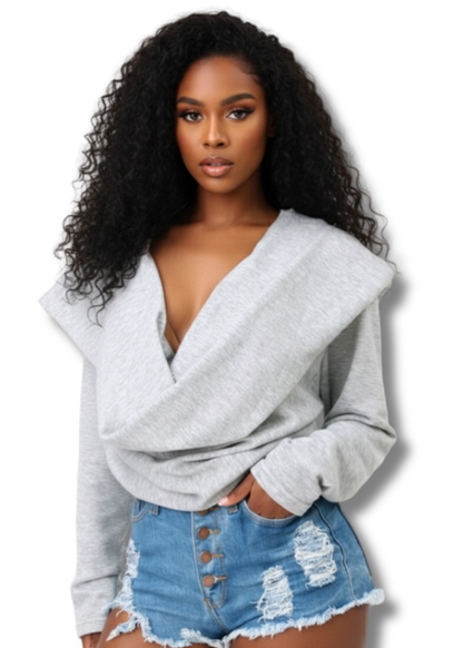 Multi Wear Draped Sweatshirt