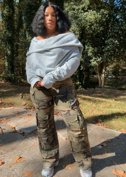 Multi Wear Draped Sweatshirt