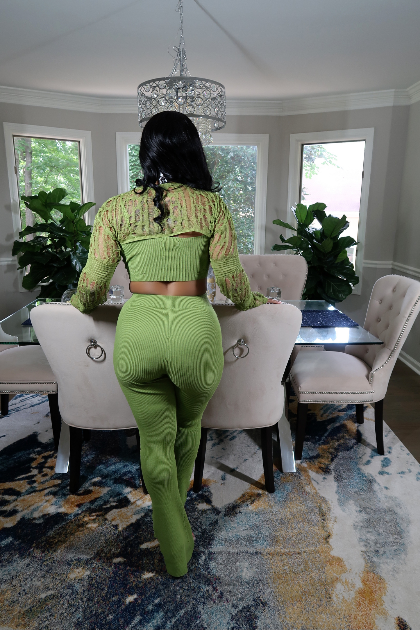 Exotic Trio Knitted Set - Lime