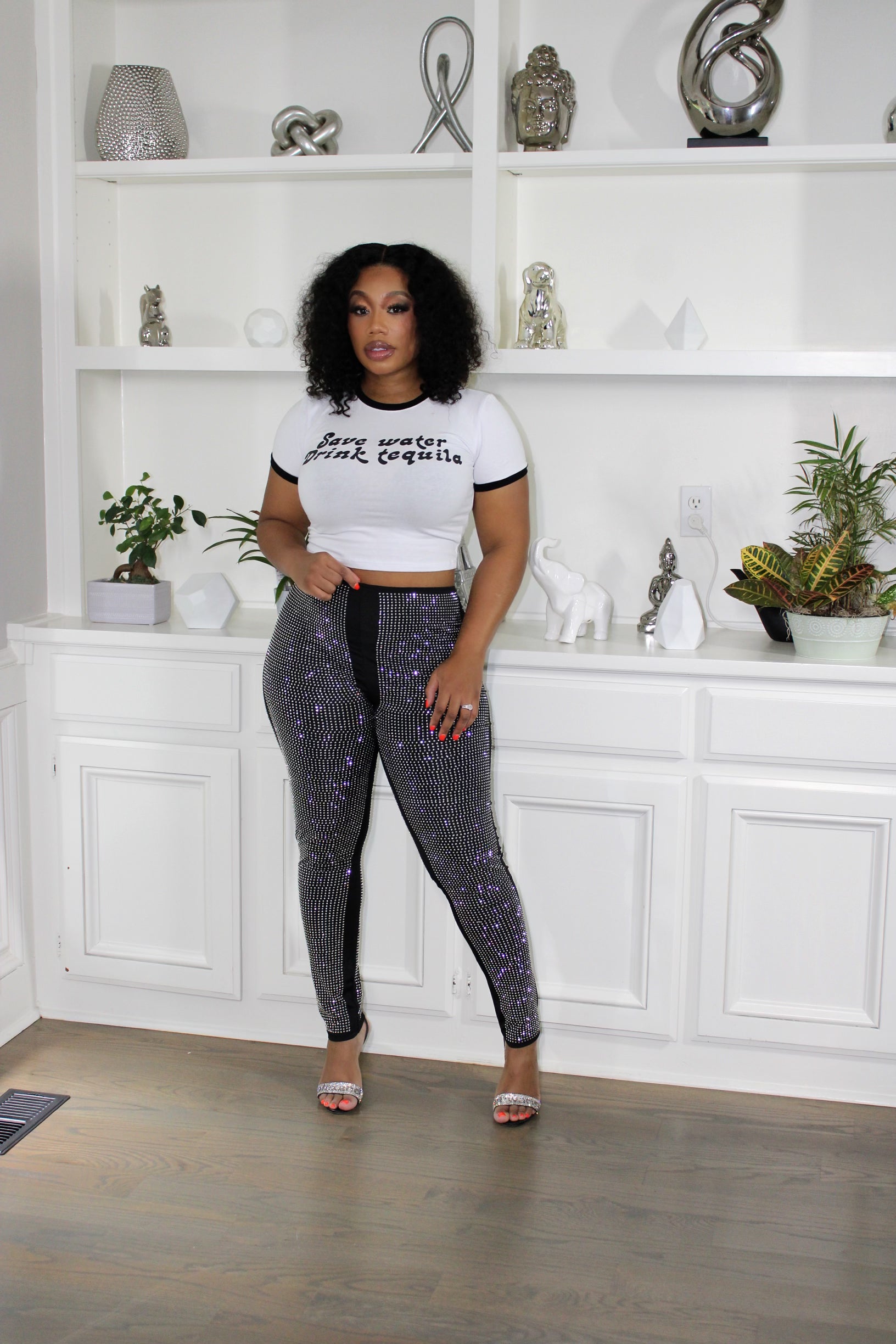 Renaissance Diamond Leggings Silver Black Danni Gyrl s